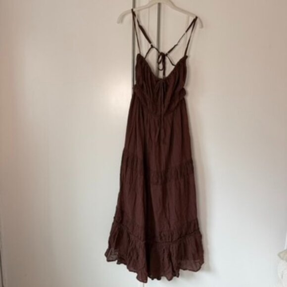Free People Taking Sides Maxi Dress in Chocolate - Picture 2 of 4